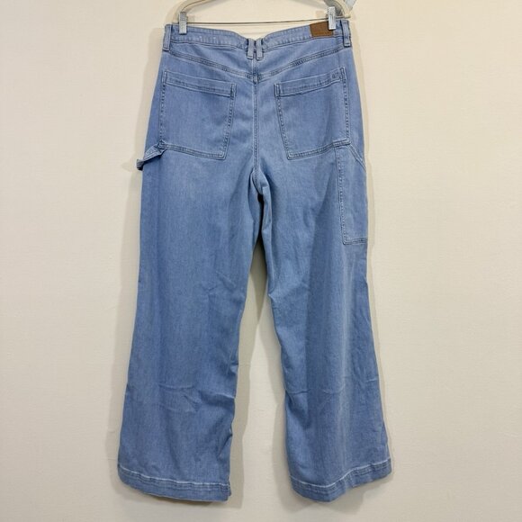 American Eagle Women’s Super High Rise Baggy Wide Leg Jeans Size 14 Stretch - Picture 6 of 12